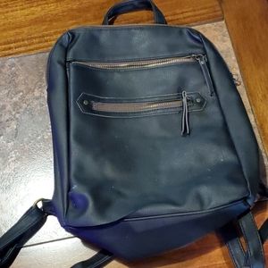 Black leatherette backpack